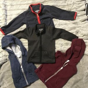Toddler Boy Zip up Sweaters Bundle of 4
